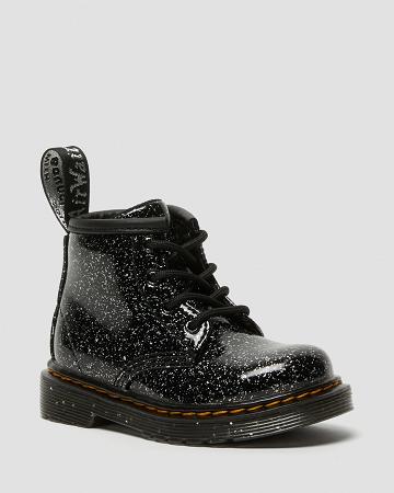 Black Kids' Dr Martens Infant 1460 Glitter Ankle Casual Boots | CA 657YXF